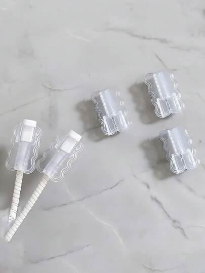 5 piezas Protector de carga transparente ondulado, Protector de adaptador de cargador, Accesorios para teléfonos móviles