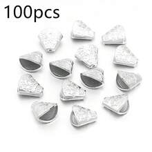 50/100 piezas/paquete Cuentas con borla CCB, Conectores de colgante con tapa de flor de plástico chapado en plata vintage, Accesorios de joyería DIY - Sombrero con borlas - Ver 12