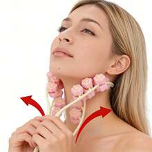 Rose Flower Face Massager, Facial Slimming Roller For Reducing Cheeks, Double Chin And V-Line Shaping - A - View 1