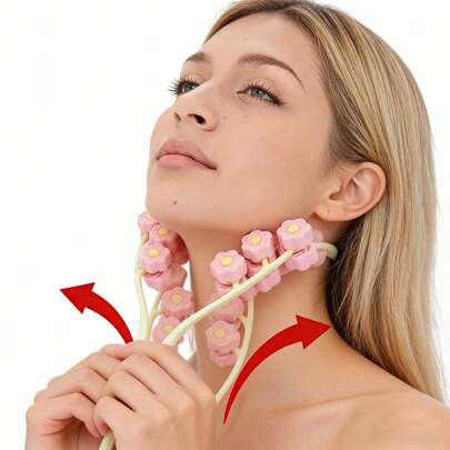 Rose Flower Face Massager, Facial Slimming Roller For Reducing Cheeks, Double Chin And V-Line Shaping