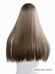Tóc giả tổng hợp dài 24 inch với kiểu dáng thẳng tự nhiên, màu nâu tuyệt đẹp. Được thiết kế có mái, tóc giả này được làm từ sợi chịu nhiệt để đảm bảo độ bền. Bộ tóc giả này hoàn hảo để sử dụng hàng ngày, mang lại vẻ ngoài tự nhiên và chân thực, giống như tóc thật. - màu nâu - Xem 5