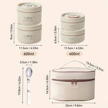 304 Stainless Steel Bento Box Adult, Microwavable Lunch Containers, Round Insulated Bowl With Lid, Leak Proof Travel Food Containers, Bento Box With Lunch Bag, Snack Containers With Lids, Student School Lunch Bowls, Metal Lunch Box - Multicolor - View 15