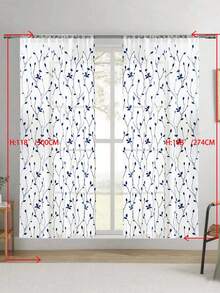 1 buah Tirai Tipis Bordir, Motif Bunga, Dengan Kantong untuk Batang Tirai, Penghalang Sinar UV, Bernapas, Kain Poliester, Tanpa Lapisan, Cocok Untuk Ruang Tamu, Kamar Tidur, Ruang Makan - Biru - View 49