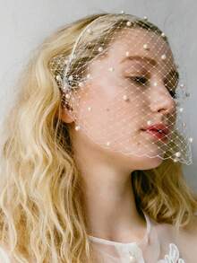 1 chiếc khăn voan cài tóc hình lồng chim đính hạt và hoa, thích hợp cho cô dâu trong đám cưới, tiệc trà, trình diễn thời trang, phụ kiện chụp ảnh, phụ kiện tóc kiểu công chúa cho ngày Valentine. - trắng - Xem 7