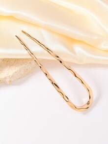 1pc/2pcs Minimalist Elegant Alloy Hair Clip, Liquid Design Hair Accessory, Headpiece, Bun Extension, Hair Styling Pins - Multicolor - View 6