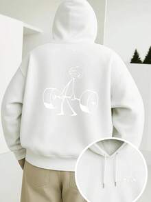 Men's Graphic Hoodie Cotton Funny - Printed Gym Comfortable Streetwear Long Sleeve Fall Clothes Essentials Hoodie Hoodie Women Sweatshirts Women Hoodies Men's Hoodie Sweatshirts Men Essentials Fear - 白色 - 查看 1