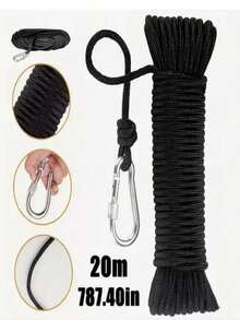 Ultra-Lightweight Cat-Shaped Rope - Extra Long Length And Ultra-Thin, Can Also Be Used As Tent Rope, Outdoor Clothing Drying Rope, Suitable For Exciting Outdoor Garden Adventures - Black - View 7