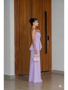 Luxury Strapless Dress In Structured Crepe - Perfect For Bridesmaids And Gala Events - Lilac Purple - View 3