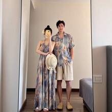 Women Spring Dresses Casual Loose Beach Party Elegant Mini Dress For Young Girls With Pockets - Áo sơ mi nam - Xem 3