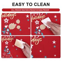 Waterproof Washable Red Christmas Tablecloth 60x84 Inch Rectangular Holiday Table Cover Mark Resistant 180GSM Polyester - Reindeer Design For Indoor Outdoor Kitchen, Dining Room, Party Decor - Red 54*108" - View 10