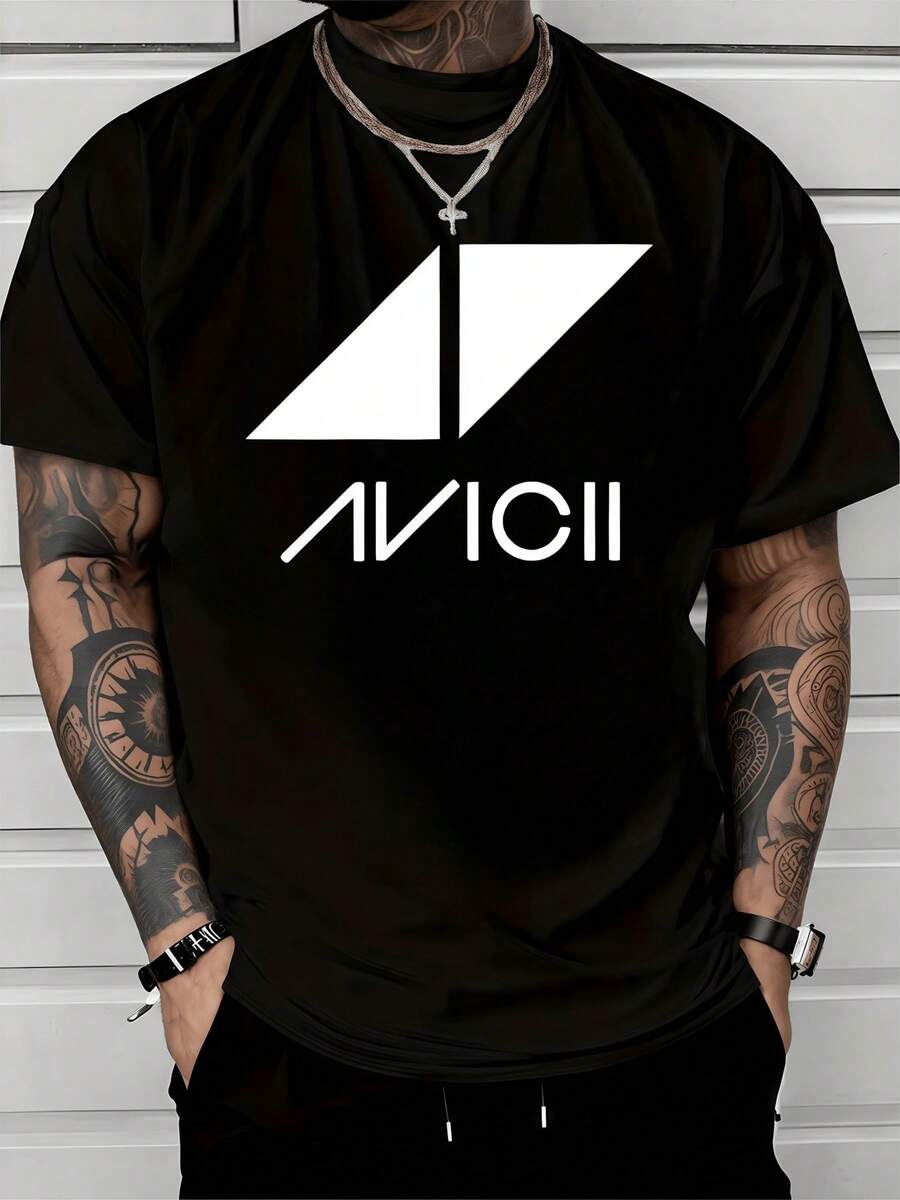 Símbolo geométrico blanco que expresa energía moderna y equilibrio interior inspirado en la música electrónica con un toque urbano que refleja confianza y libertad personal ideal para espíritus creativos camiseta de hombre - Negro - Ver 1