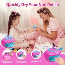 DIY时尚美甲套装，儿童化妆玩具，女孩指甲油调色盘，儿童换装角色扮演玩具，闪亮系列，配有精美造型工具，女孩生日派对、圣诞节、感恩节、复活节礼物 - 彩色 - 查看 4