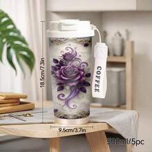 Bộ 5/1 chiếc cốc giữ nhiệt bằng thép không gỉ 500ml họa tiết hoa hồng tím, thích hợp làm quà tặng Ngày của Mẹ, Ngày Valentine, Lễ tốt nghiệp, Tiệc theo chủ đề, Sinh nhật và các ngày lễ khác. Giữ đồ uống nóng/lạnh. Tay cầm chắc chắn, dễ mang theo. Nhỏ gọn và tiện dụng, thích hợp cho văn phòng, du lịch và nhiều dịp khác. Nhẹ và thiết thực, lý tưởng cho văn phòng, học tập, tập thể dục, du lịch và nhiều sự kiện khác. Hoàn hảo cho sử dụng cá nhân, các ngày lễ và ngày kỷ niệm. - Nhiều màu - Xem 9