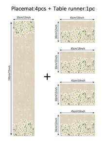 1/4/5/6/7件套春日清新自然风桌旗，雏菊图案，油画风格，清新色调，呈现自然波西米亚风情，适合春夏聚会，适合室内外餐桌装饰，家居装饰套装，客厅装饰套装，卧室装饰套装，餐厅装饰套装，亚麻质感，多种尺寸可选，餐厅装饰，餐桌装饰，桌布，壁炉巾，壁炉装饰布，餐垫，隔热垫，家居装饰 - 彩色 - 查看 19