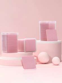 200/400/800pcs Nail Wipes, Square Cotton Pads For Nail Polish Remover, Eyelash Glue Bottle Cleaning Cloth, Cotton Pads, Eyelash Extension Remover Wipes - Multicolor - View 3