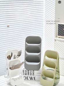 1 Pc Premium 3-Tier Countertop Organizer, Plastic & PET, Minimalist Tilted Design, Multi-Purpose Storage Caddy For Kitchen Sink & Bathroom, Ideal Housewarming Gift - Multicolor - View 5