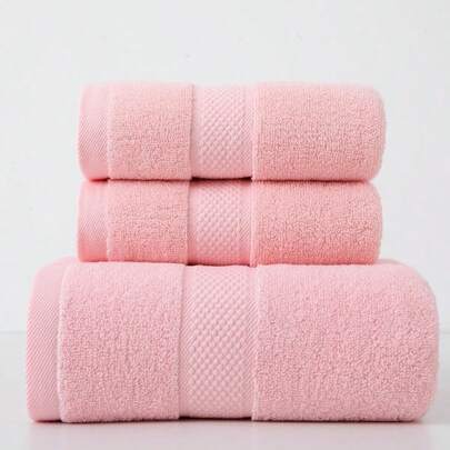 1 件装毛巾/浴巾 & 2 件装（浴巾 + 毛巾）100% 纯棉，菱形花纹缎带，厚实，吸水性强，适合洗脸、居家使用，柔软亲肤，可用于沐浴、擦身，精制棉，浴室用品，面巾。