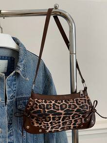 Tas bahu baru ini memiliki desain yang sederhana dan bergaya, dihiasi dengan motif leopard dan kontras warna yang mencolok. Desainnya dapat dilipat, sehingga dapat digunakan sebagai tas genggam maupun tas bahu. Sangat cocok untuk kegiatan sehari-hari, berbelanja, ke kantor, pesta, liburan, dan perjalanan singkat. Warna burgundy sangat serbaguna. - Kopi - View 7