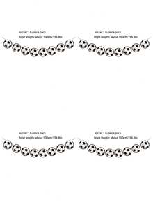 1 pezzo/4 pezzi Bandierine decorative in carta a tema pallone sportivo, baseball, football, basket, rugby, accessori appesi per la decorazione della scena di eventi sportivi - Multicolore - Visualizzare 23