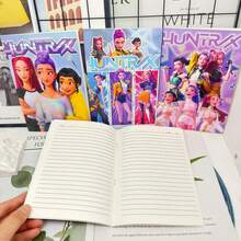 1本K-Pop《恶魔猎人》女团卡通笔记本，可爱笔记本，赠品1本，热门K-Pop《恶魔猎人》女团周边商品，学习文具，螺旋笔记本，实用练习本，趣味礼物，K-Pop战士，适合作为生日礼物或返校季礼物 - 彩色 - 查看 2