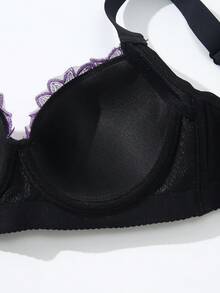 2pcs Sexy Lace Women's Bra With Underwire, Comfortable Lingerie Set - Multicolor - View 8