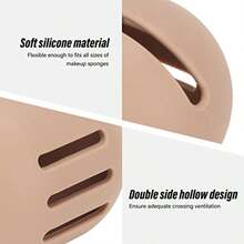 Estuche Ventilado para Soporte de Esponja de Maquillaje Lindas Esponjas de Belleza de Silicona Licuadora Cosmética Contenedor de Transporte Caja de Almacenamiento de Huevos de Caqui - Caqui - Ver 4