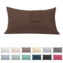 Ecommerc3 Pillowcase Pack Of 2, Cotton, 45x100 Cm, Flap Closure, Wide Variety Of Colors - 棕色的 - 查看 2