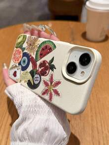 Painted Graffiti 1pc TPU Soft Case With Watermelon, Goldfish, Sun Element Patterns, Suitable For IPhone 17/17 Pro Max/Air/17 Pro/16e/16 Pro Max/16/15/12 Pro Max/13/13 Pro Max/14/15/17/16 Pro/11 Pro Max/12, Personalized Fashionable Protective Cover - Multicolor - View 4