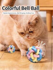 Bolas Saltitantes Coloridas com Apito para Cães, Gatos e Pássaros, Brinquedos de Borracha Macia para Animais de Estimação com Sino, Bolas Coloridas de Macarons para Limpeza de Dentes, Trituração e Exercício de Bico, Bolas Interativas de Brincadeira para Filhotes, Gatinhos, Papagaios e Pequenos Animais de Estimação - Multicolorido - Visão 3