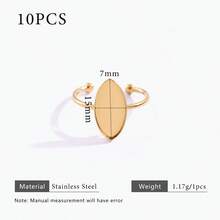 10 chiếc đế nhẫn điều chỉnh được bằng thép không gỉ mạ vàng 18K, phụ kiện tự làm trang sức, phù hợp cho nữ giới đeo hàng ngày. - Cài đặt vòng - Xem 31