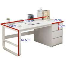 Escritorio Para Computadora Mesa Escritorio Home Office Con 3 Cajones, Amarillo-cajón A La Derecha - Mostaza Amarilla - Ver 2