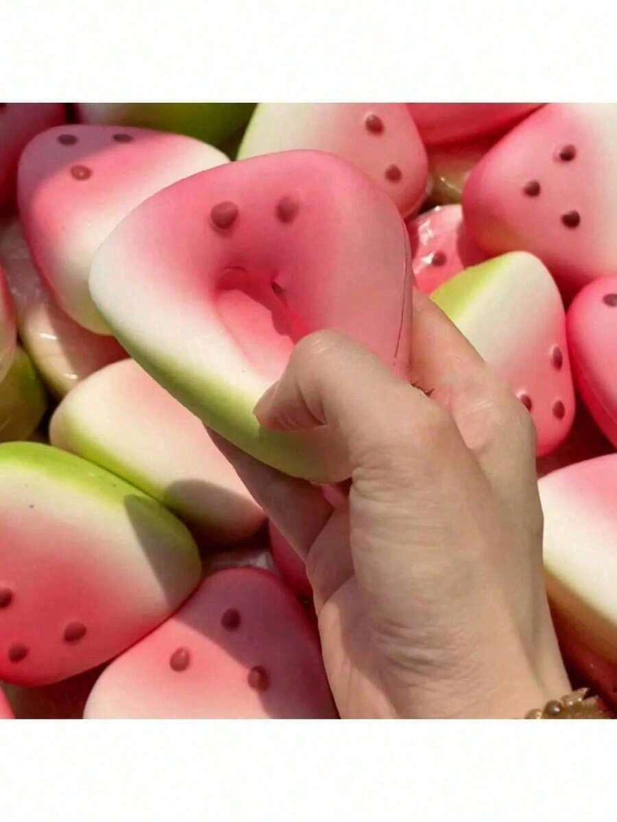 Simulated Watermelon Stress Relieving Ball, Slow Rebound Soft Stress Relieving Ball, Venting Pinch And Pinch Creativity, Suitable For Gifting To Family And Friends During Holidays - 1PC - Xem 1