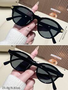 1pc Y2K Retro Driving, Travel, Beach Fashion Glasses, Fashionable Unisex Summer Accessory - Black - View 4