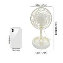 Portable Foldable Telescopic Tabletop Mini Electric Fan, USB Powered Quiet Desktop Fan For Office, Bedroom, Room, Travel - Other - View 2