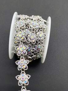 1条五角星水钻饰链，DIY缝纫装饰配件，适用于舞蹈服装 - 樹脂鑲鑽鏈條 - 查看 5