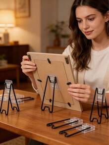 1pc Heavy-Duty Metal Photo Display Holder With Safety Clips, Fashionable Appearance, Suitable For Home Decor, Office And Events - Durable And Multipurpose Photo Frame Alternative, Elegant Design | Sturdy Clip Structure - Multicolor - View 6