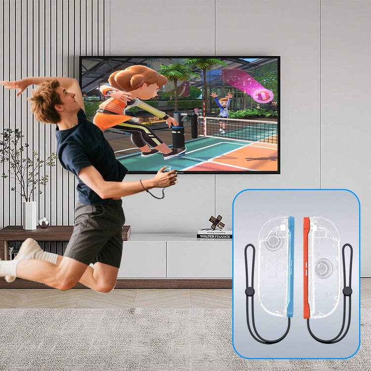 GAMINJA 16pcs Set For Nintendo Switch 2 Motion Sensor Accessories Kit, Includes Tennis Racket, Golf Club, Wrist & Leg Strap, Sword Controller & Joystick Cap - Ergonomic Design For Ultimate Gaming Experience, Compatible With Switch 2 Left/Right Joycon - View 8