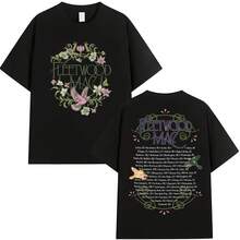 Rock Band Fleetwood Macs Music Album 2026 Print T Shirt Man Woman Retro Aesthetic Fashion Cotton Shor - 黑色 - 查看 1