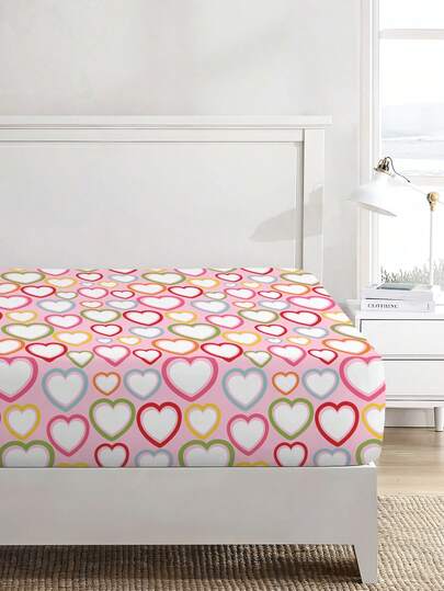 1pc Soft Printed Fitted Sheet - Deep Pocket Mattress Protector & Mattress Cover ( 30cm / 12in Deep ) - Breathable Elastic Bed Sheet For Bedroom Home Dorm Bedding - Fits Twin Full Queen King Single Double Beds - Pillow And Pillowcase Not Included.