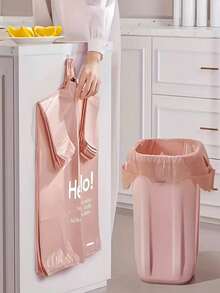 50pcs Pink Drawstring Trash Bags, Cute & Practical Small Bathroom Kitchen Garbage Bags, Thick Plastic Portable Waste Bags - Multiple Styles - View 1