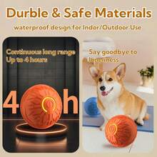 Interactive Dog Toys Dog Balls,Durable Motion Activated Automatic Rolling Ball Toys/Small/Medium Dogs(Blue - Orange - View 4