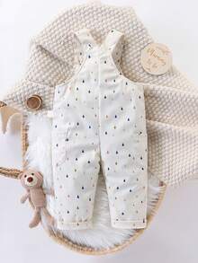 2件套女婴可爱卡通T恤和背带裤休闲套装，春季 - 白色 - 查看 2