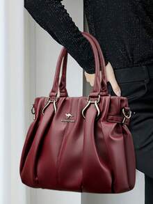 2026新款女士奢华手提包、包包、设计师斜挎包、真皮单肩包、女士休闲大容量托特包 - 紅色 - 查看 11