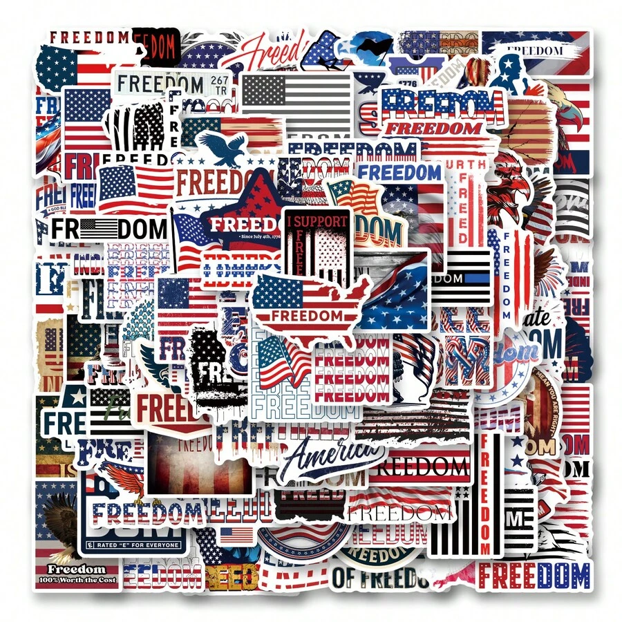 110Pcs 250th Anniversary Stickers Scrapbook Aesthetic Stickers Pack Freedom American Flag 250th Anniversary Merchandise Helmet Stickers Dirt Bike Stickers Vinly Waterproof Stickers For Water Bottle,Computer,Laptop,Phone,Luggage,Notebook,Fridge