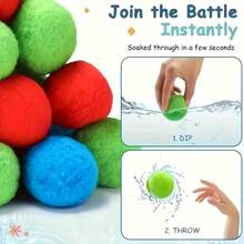 10/20/30pcs Reusable Colorful Sponge Water Balls, Suitable For Outdoor Summer Games, Perfect For Swimming Pools, Beaches, Backyards, Patios And Parties, Ideal Choice For Family And Friends Summer Water Fun, Essential Toy And Gift For Pool Parties In Summer - A - View 6