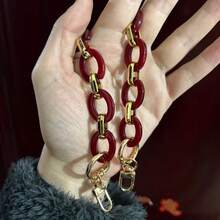 Colorful Acrylic Resin Bag Chain - Replacement Strap, Can Be Used As Decorative Chain, Bag Chain, Strap, Suitable For Commuting, Dating, Casual And Other Various Outfit Scenarios - Gold - View 11