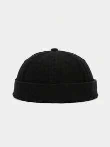 1Pc Washed Color Docker Cap Without Visor Broken Brimless Caps Solid Colors Hat Adjustable Hats Unisex Vintage Hip Hop - Multicolor - View 4