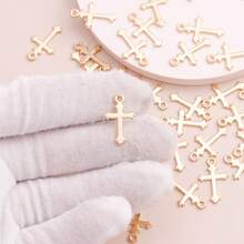 40pcs/Pack Zinc Alloy Cross Pendant Necklace DIY Jewelry Accessories - Gold - View 2