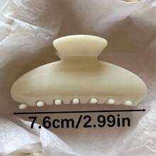 2pcs    Women's 7.6cm/2.99in Oval Shaped Black, White, Brown, Wine Red Lightweight Plastic Hair Clips, Fashion Versatile High-End Elegant Simple Minimalist Solid Color Hair Claws, Suitable For Daily Outing, Casual, Party, Commute, Beach, Vacation, Ponytail, Bun Hairstyle, Washing Face, Bathing, Makeup, Outfit Accessory Women Claw Clips Elegant Hair Accessories - 彩色 - 查看 5