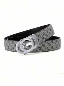 Men's Automatic Buckle Alloy Letter G Patterned Belt, High-End Luxury Style, Suitable For Party Occasions And Matching With High-End Attire, Business Casual Men's Belt - Multicolor - View 7